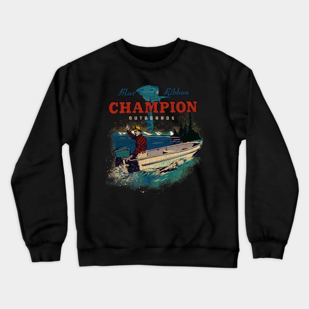 Champion vintage Outboard Motors USA Crewneck Sweatshirt by Midcenturydave